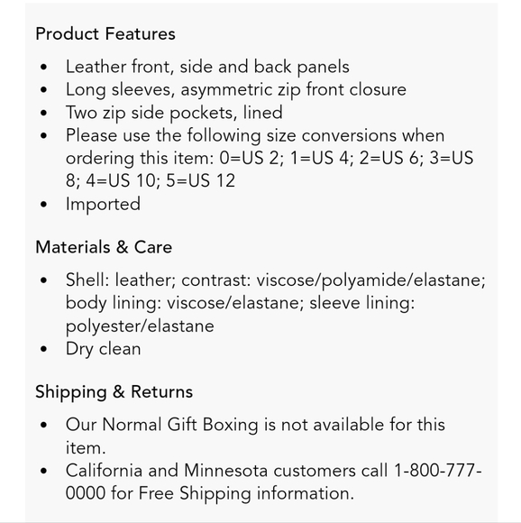 Ted Baker Melaa Leather Panel Moto Biker Jacket, Ted Size 2 - Picture 10 of 10